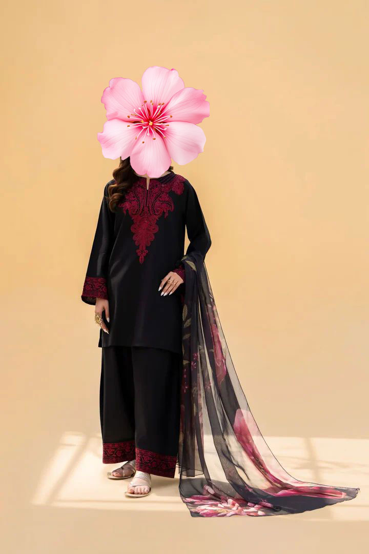 3pc Unstitched Pure Lawn Heavy Embroidered Suit