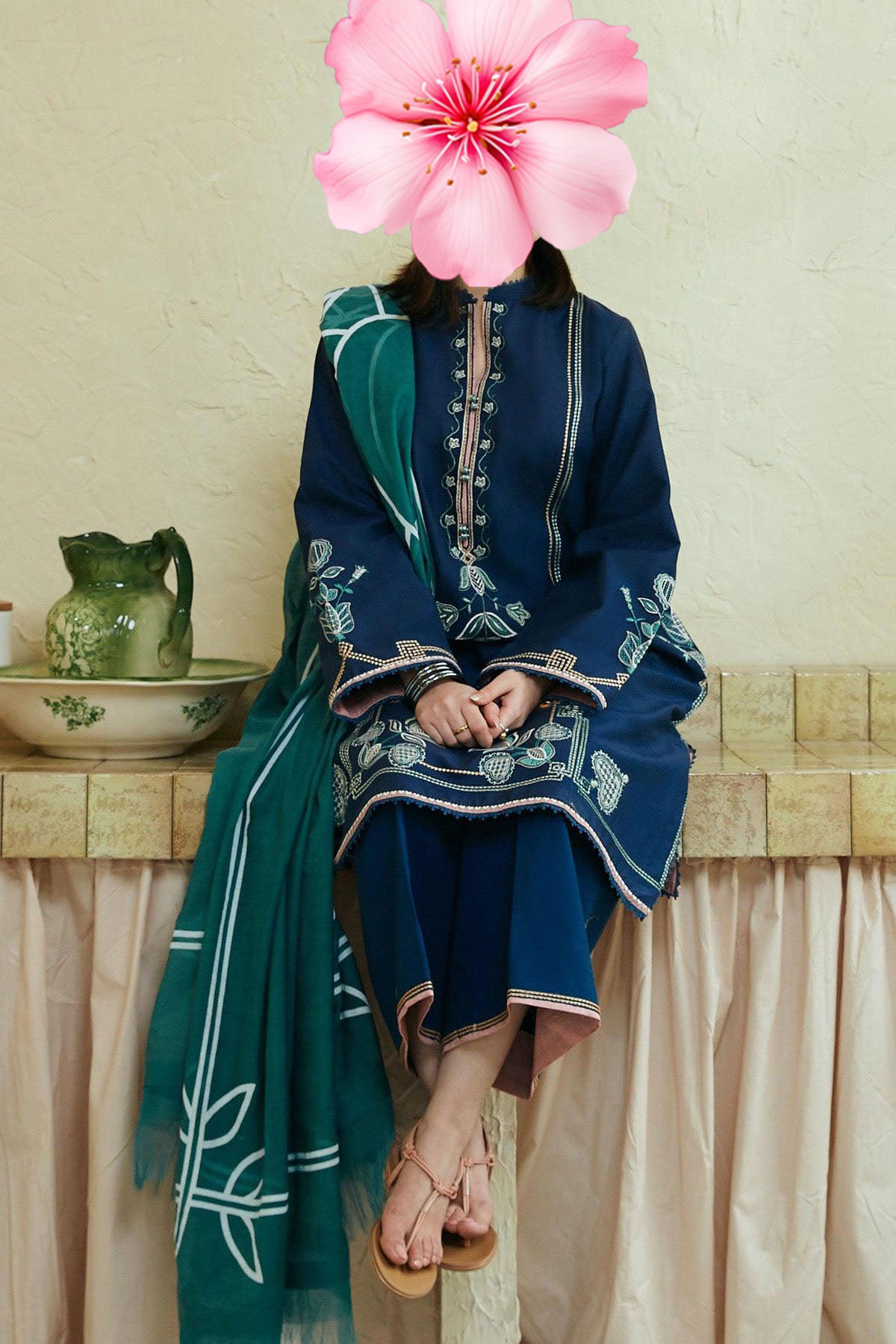 3pc Unstitched Pure Lawn Heavy Embroidered Suit