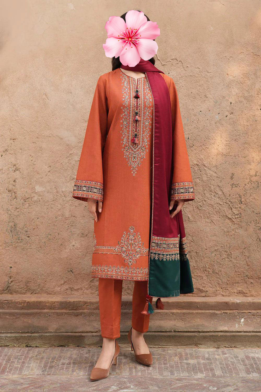 3pc Unstitched Pure Lawn Heavy Embroidered Suit