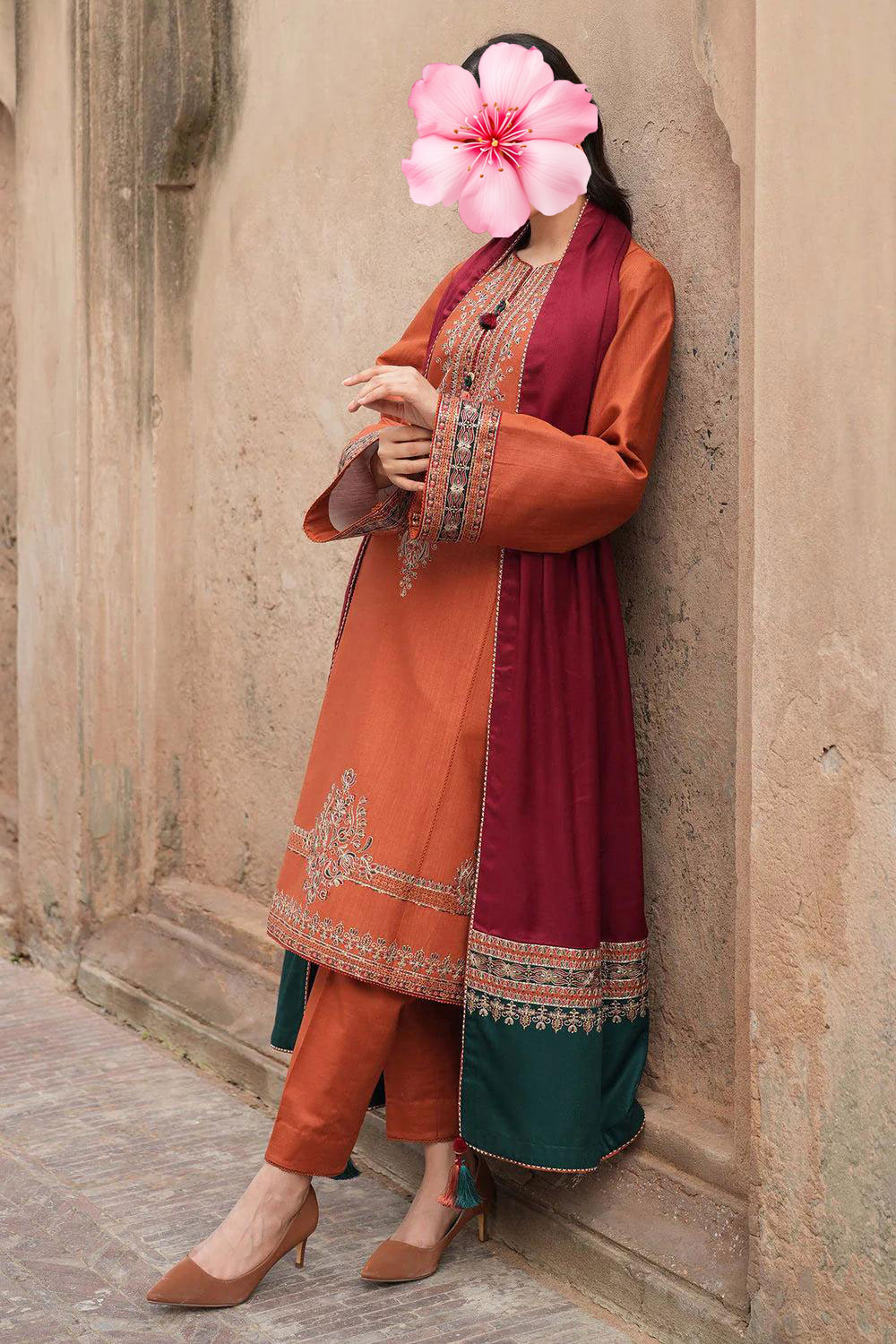 3pc Unstitched Pure Lawn Heavy Embroidered Suit