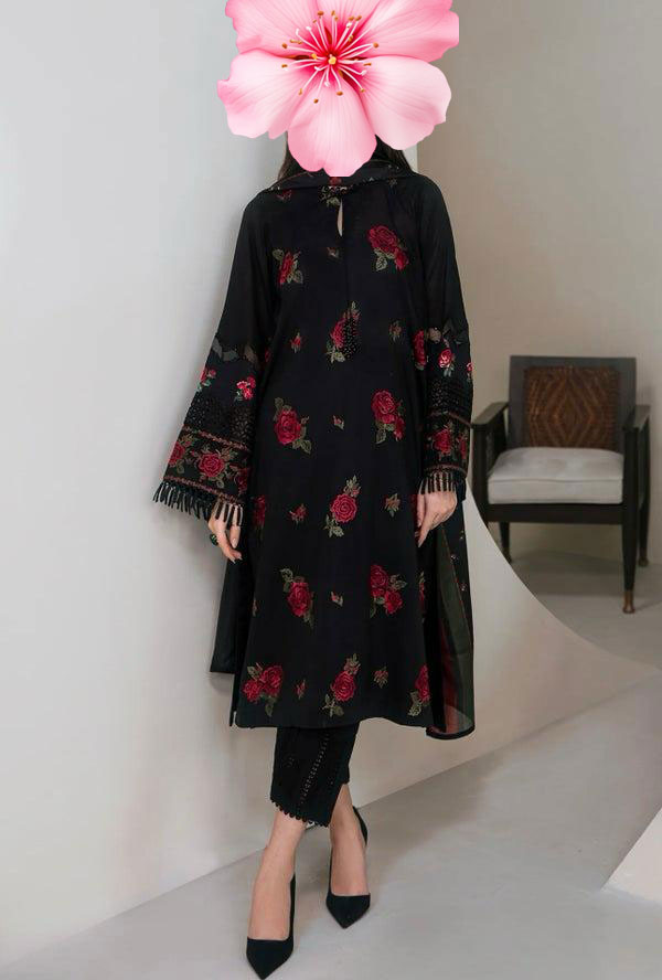 3pc Unstitched Pure Lawn Heavy Embroidered Suit