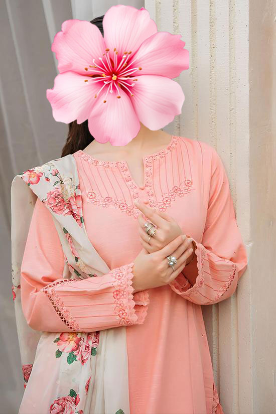 3pc Unstitched Pure Lawn Heavy Embroidered Suit