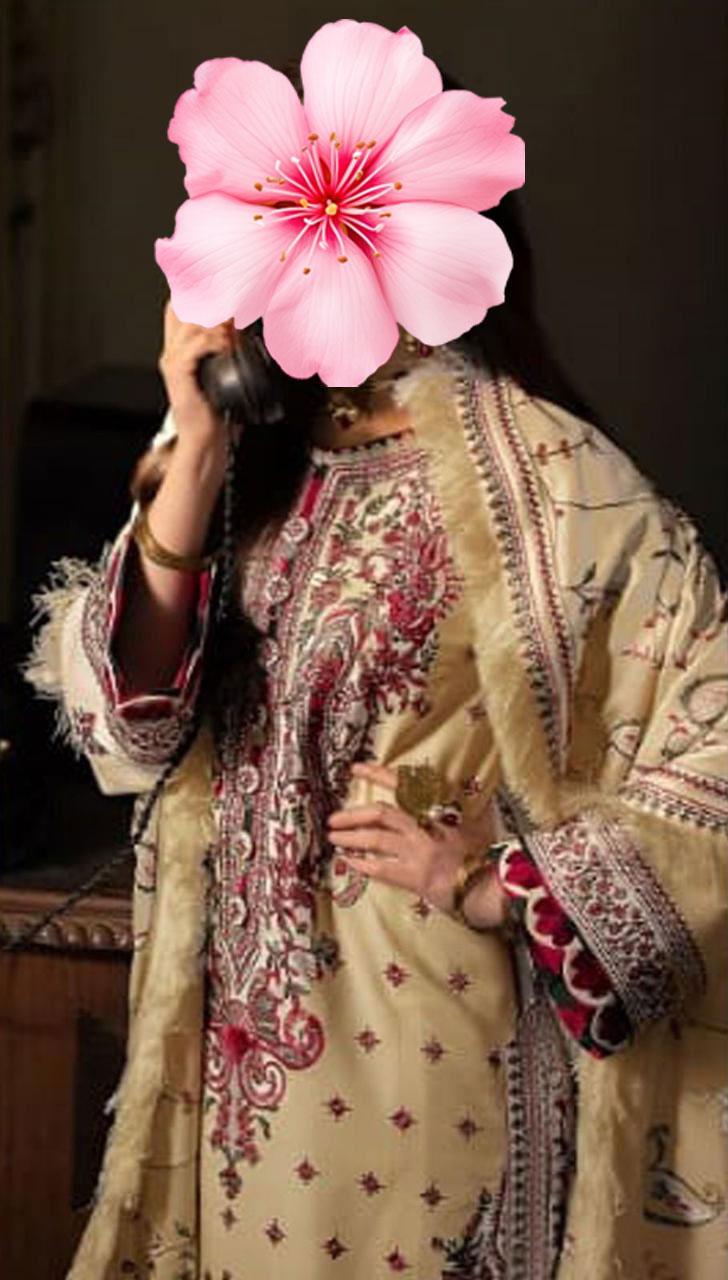 3pc Unstitched Pure Lawn Heavy Embroidered Suit