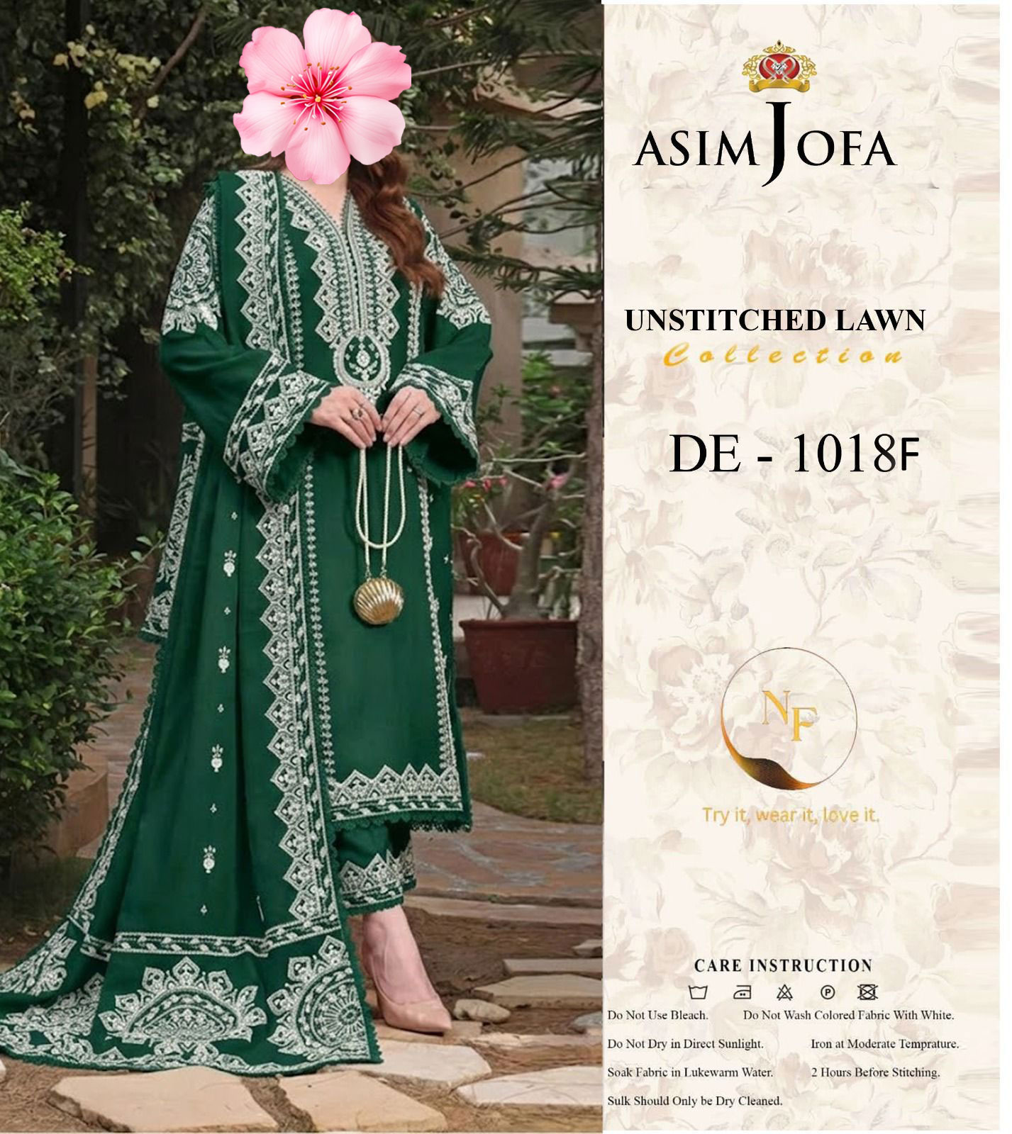 3pc Unstitched Pure Lawn Heavy Embroidered Suit