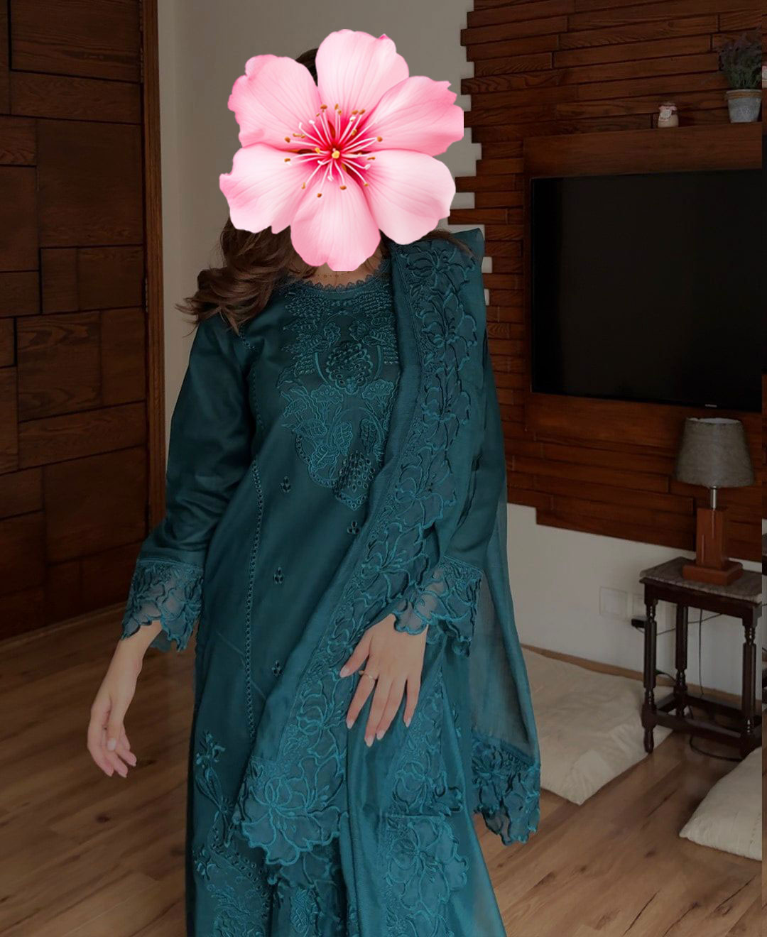 3pc Unstitched Pure Lawn Heavy Embroidered Suit