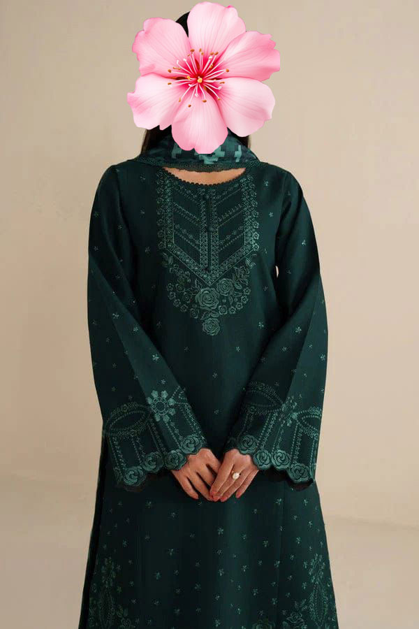 3pc Unstitched Pure Lawn Heavy Embroidered Suit