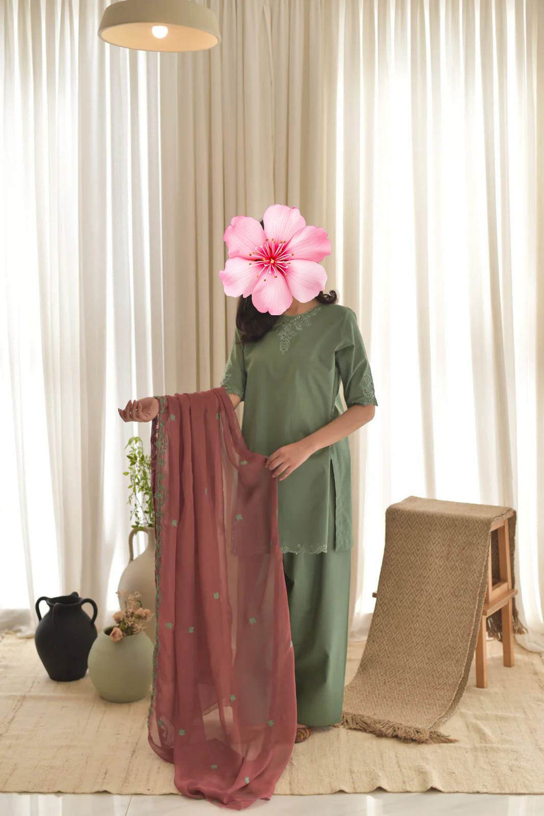 3pc Unstitched Pure Lawn Embroidered Suit