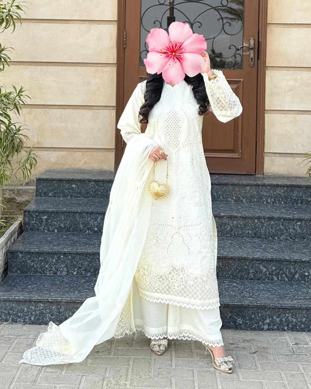3pc Unstitched Pure Lawn Heavy Embroidered Suit
