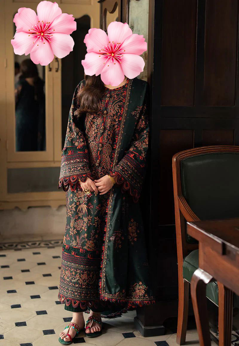 3pc Unstitched Pure Lawn Heavy Embroidered Suit