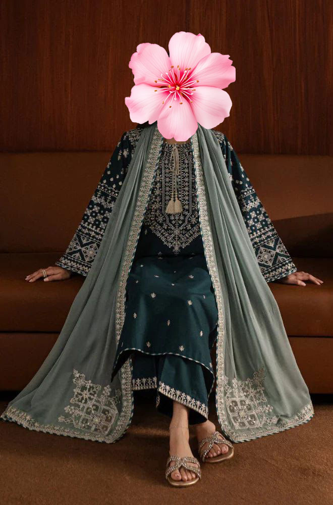 3pc Unstitched Pure Lawn Embroidered Suit