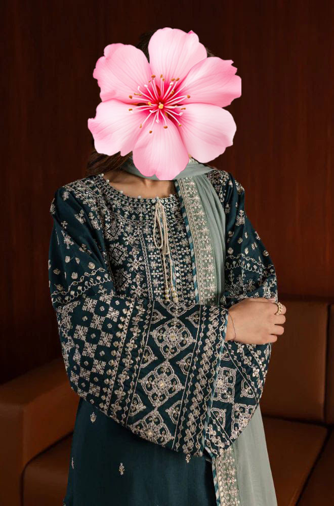 3pc Unstitched Pure Lawn Embroidered Suit
