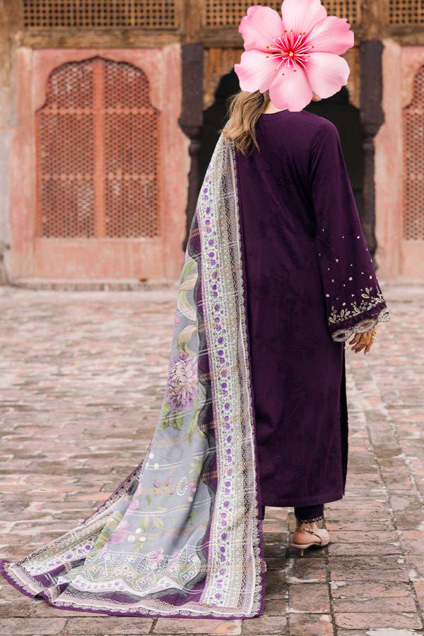 3pc Unstitched Pure Lawn Heavy Embroidered Suit