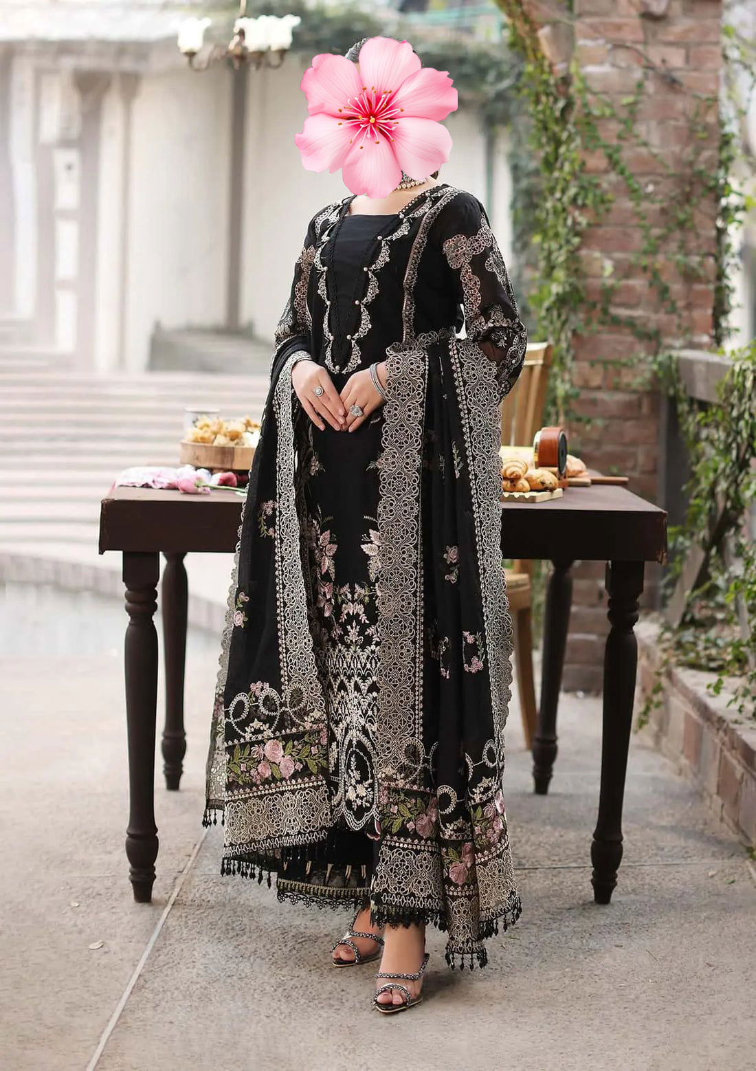 3pc Unstitched Pure Lawn Heavy Embroidered Suit