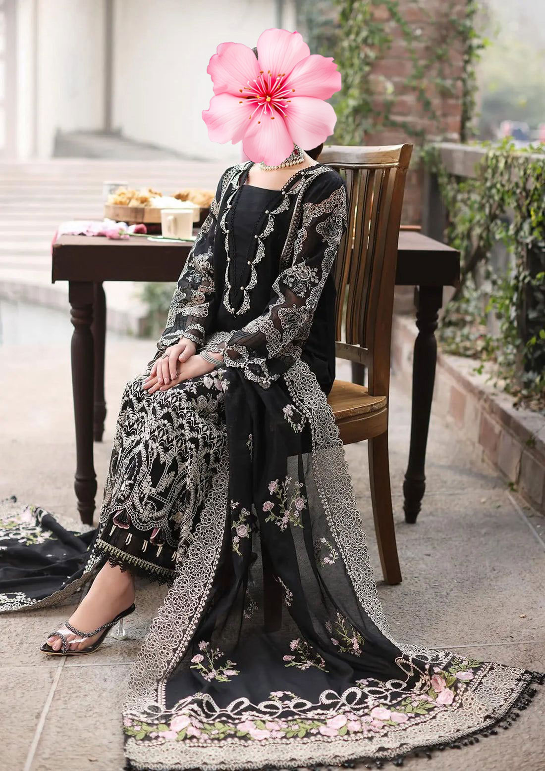 3pc Unstitched Pure Lawn Heavy Embroidered Suit