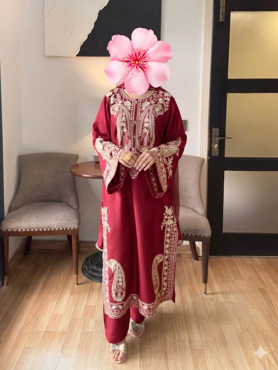 3pc Unstitched Pure Lawn Heavy Thread Embroidered Suit