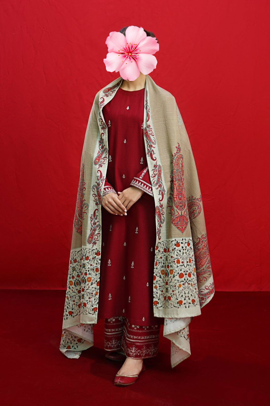 3pc Unstitched Pure Lawn Heavy Embroidered Suit
