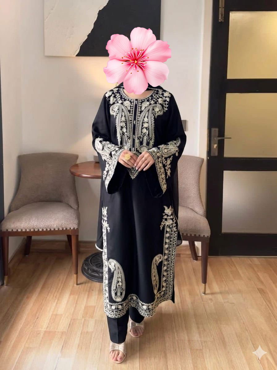 3pc Unstitched Pure Lawn Heavy Thread Embroidered Suit