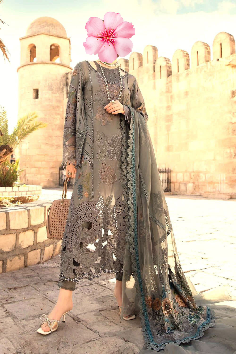 3pc Unstitched Fully Heavy Embroidered Lawn Suit