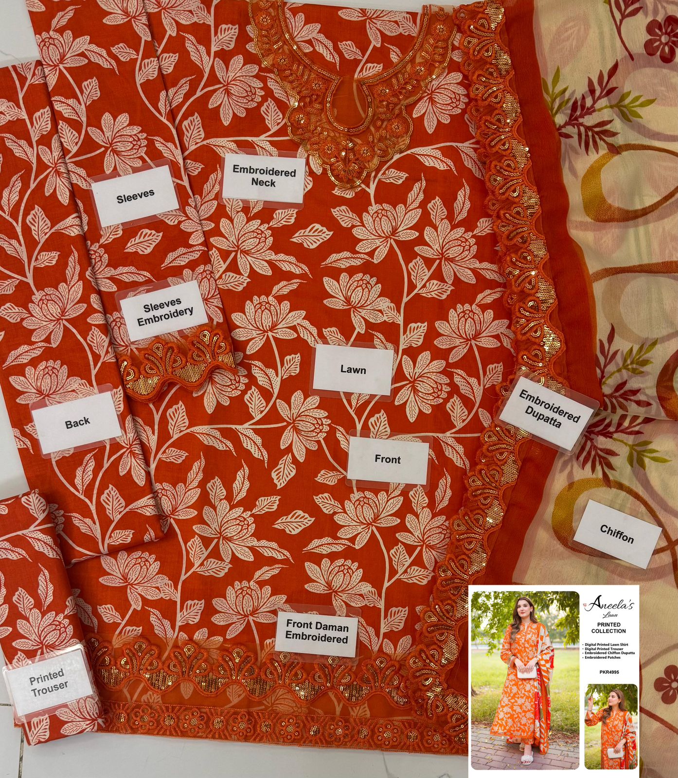 3pc Unstitched Fully Heavy Embroidered Suit