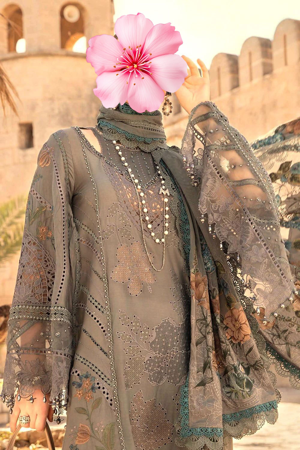 3pc Unstitched Fully Heavy Embroidered Lawn Suit