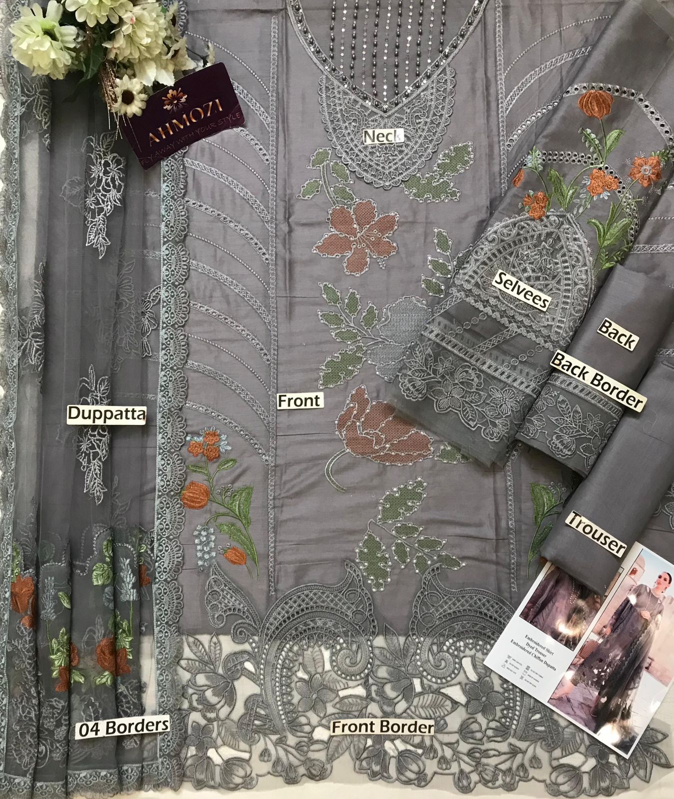 3pc Unstitched Fully Heavy Embroidered Lawn Suit