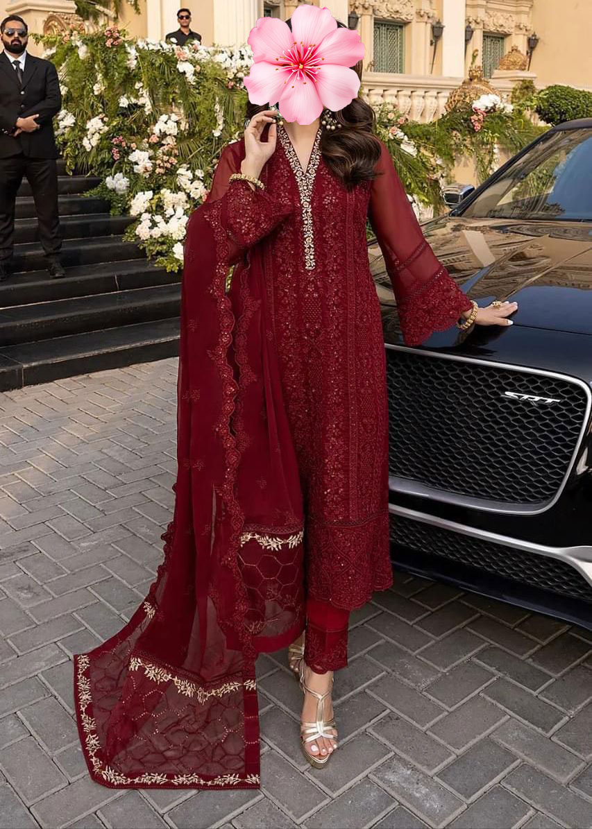 3pc Unstitched Fully Heavy Embroidered Suit
