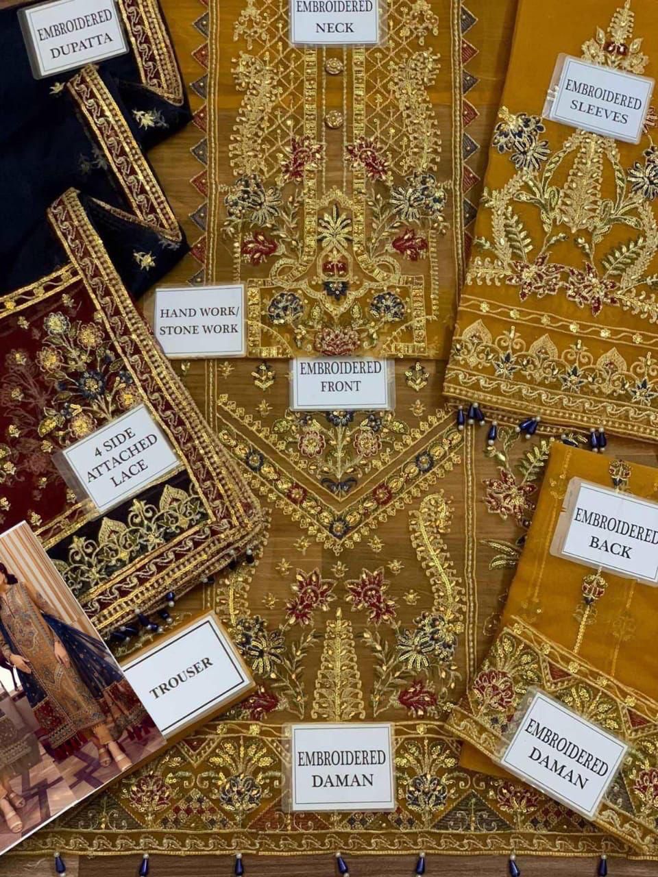 3pc Unstitched Fully Heavy Embroidered Suit