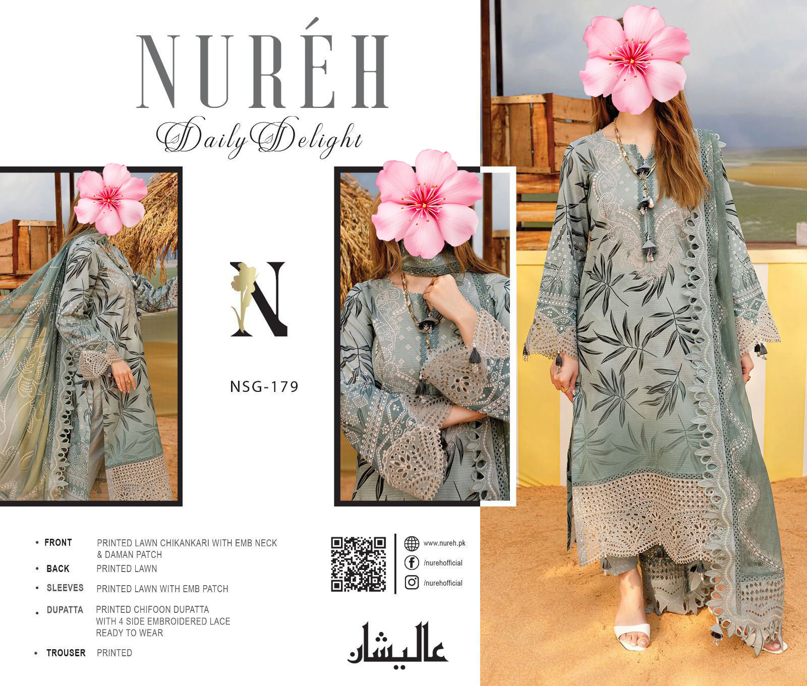 3pc Unstitched Fully Heavy Embroidered Suit