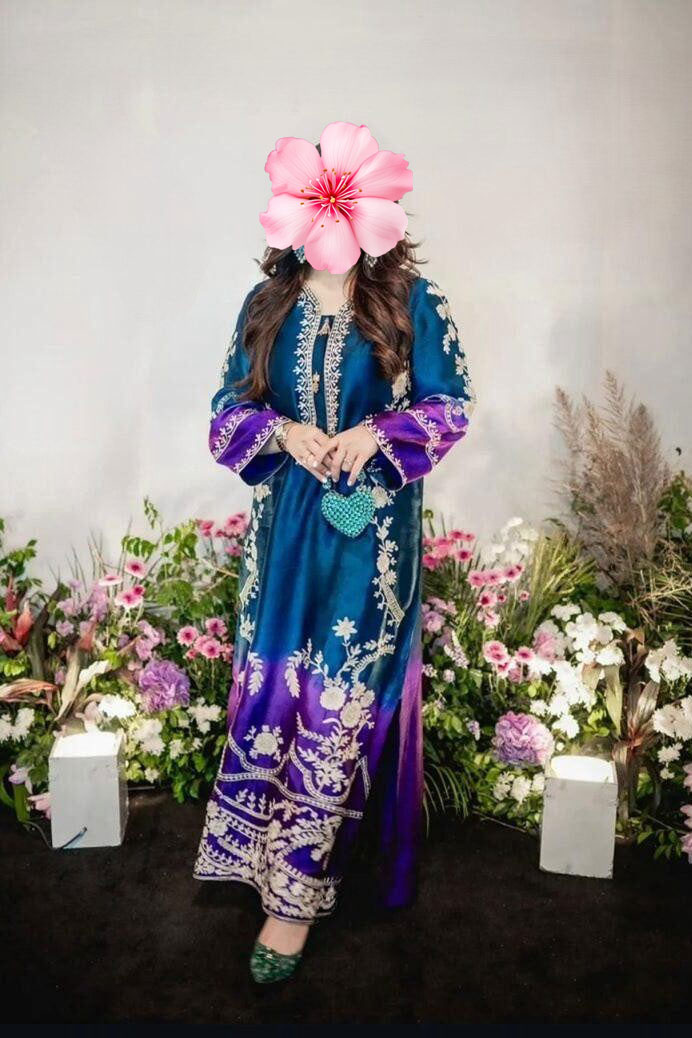3pc Unstitched Embroidered Printed Lawn Suit