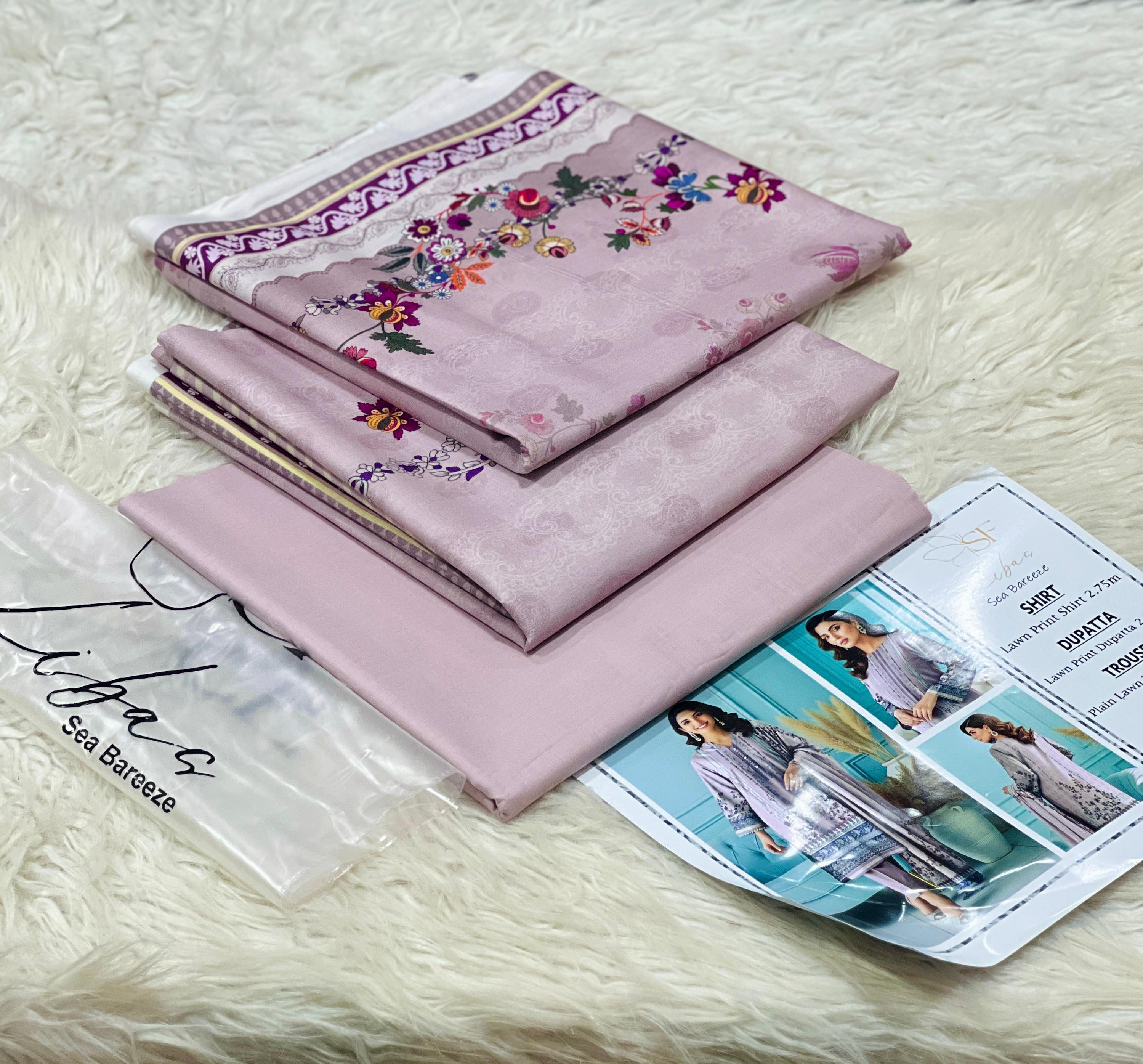 3pc Unstitched Printed Lawn Suit