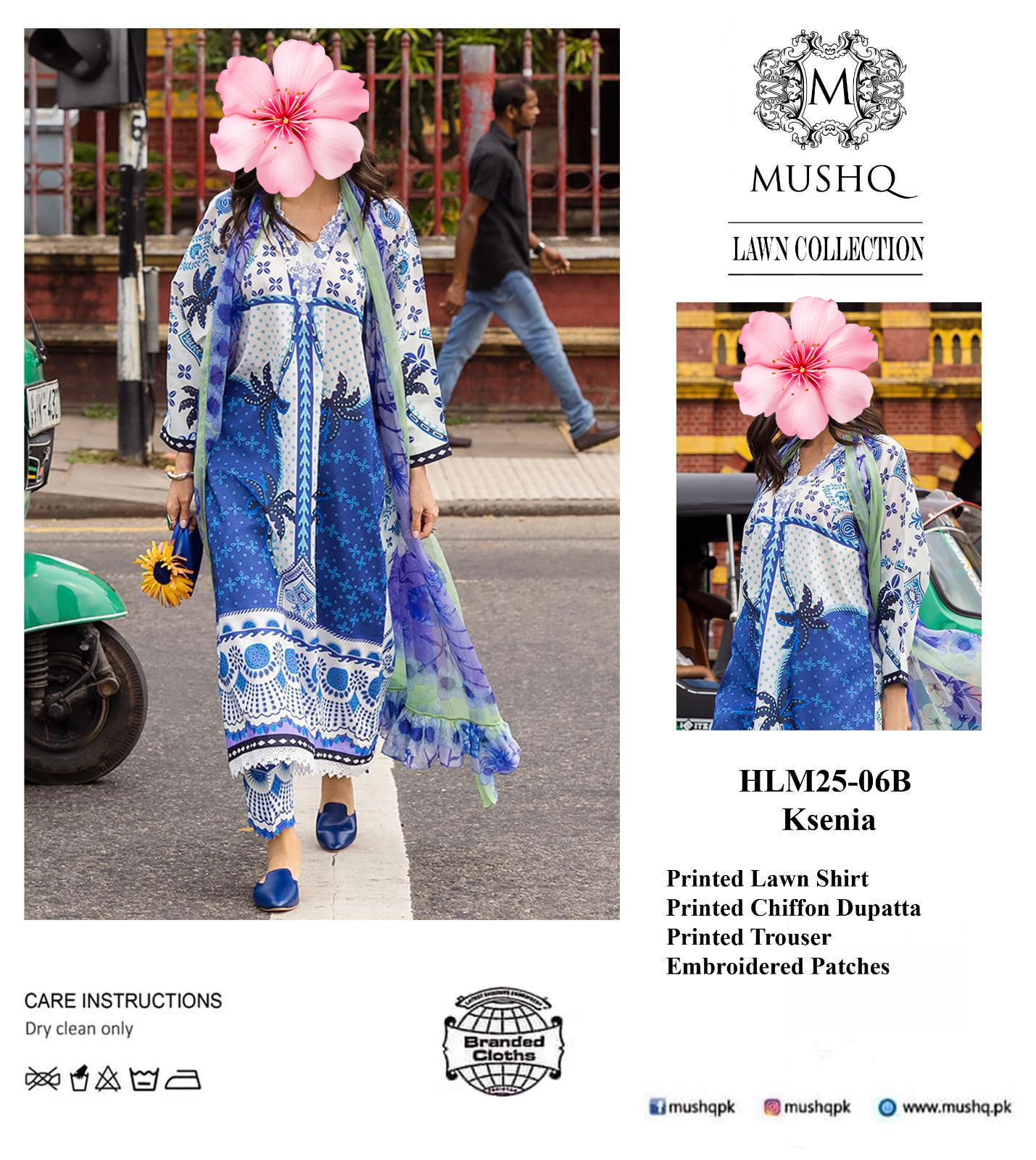 3pc Unstitched Embroidered Lawn Suit