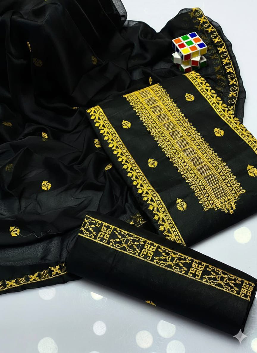 3pc Unstitch Heavy Embroidered Cotton Lawn Suit