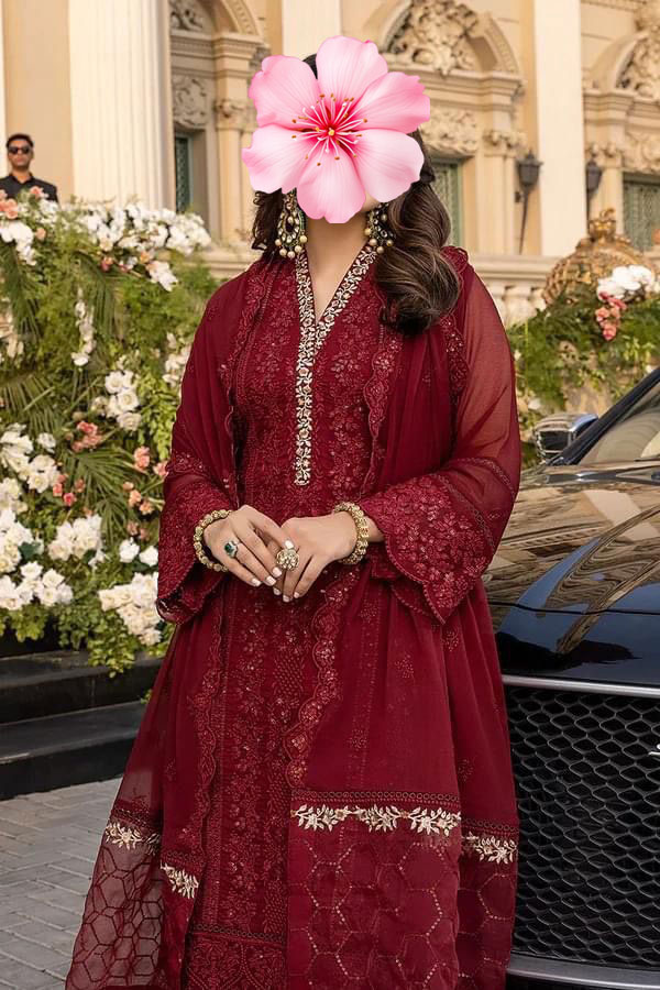 3pc Unstitched Fully Heavy Embroidered Suit
