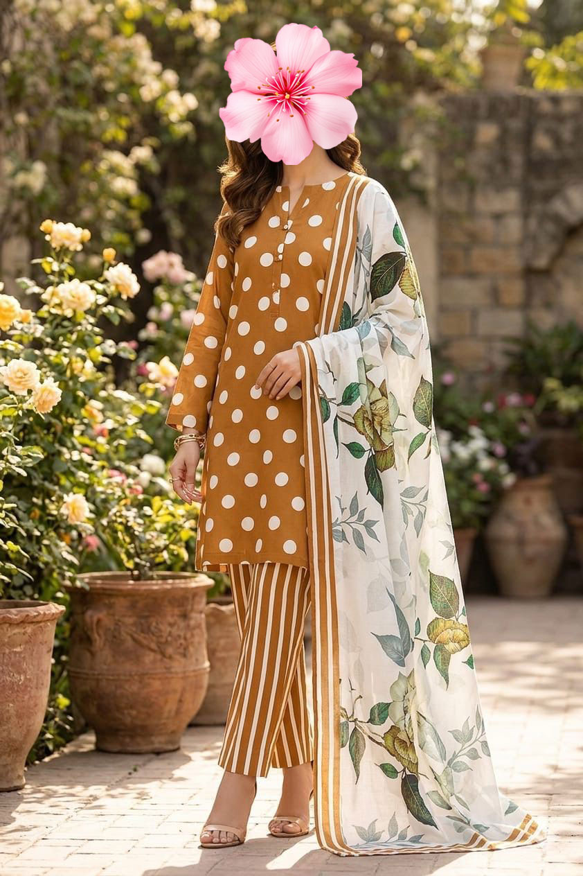 3pc Unstitched Premium Printed Lawn Suit