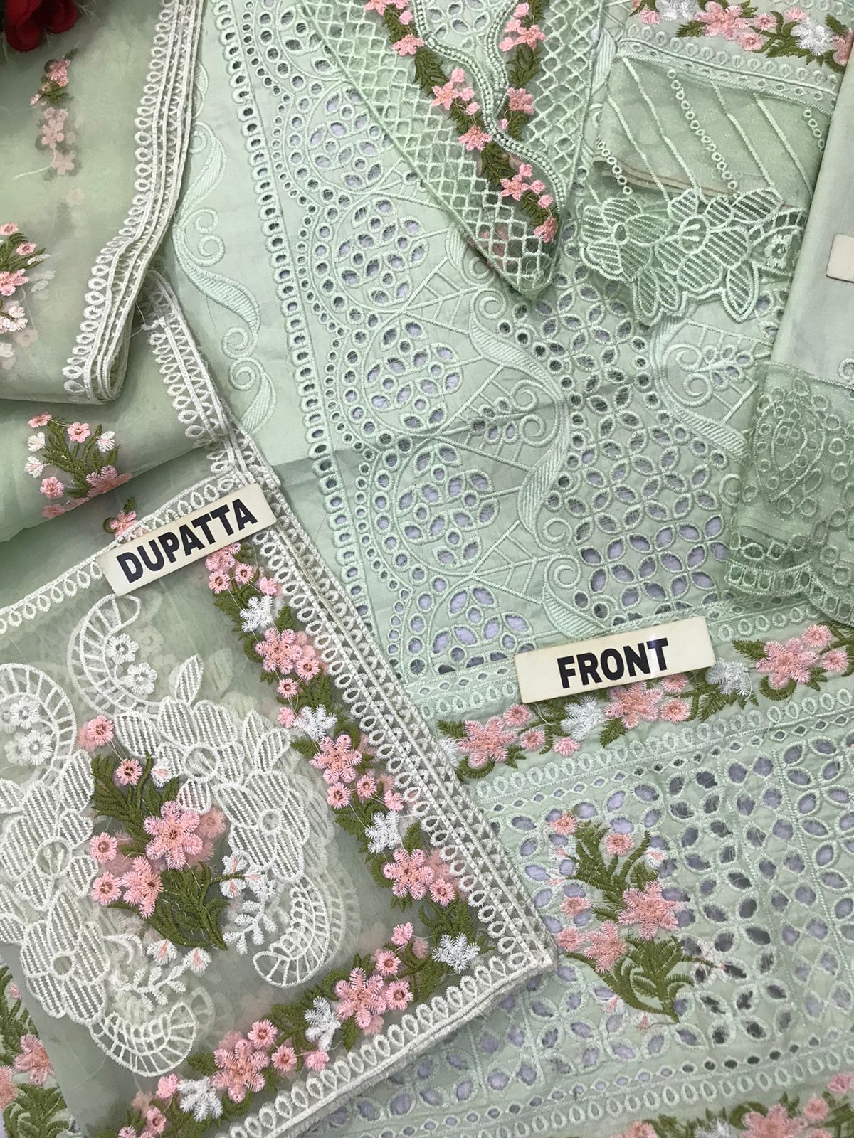 3pc Unstitched Chicken Kari Embroidered Lawn Suit
