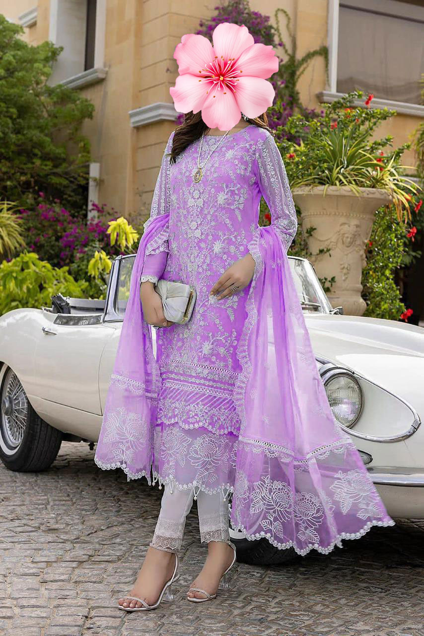 3pc Unstitched Fully Heavy Embroidered Suit