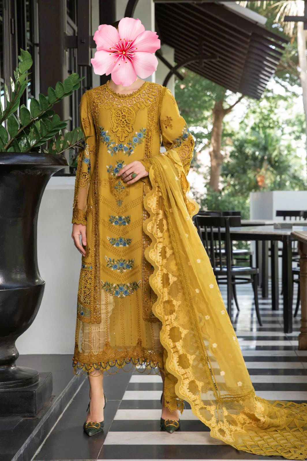 3pc Unstitched Chicken Kari Embroidered Cotton Suit