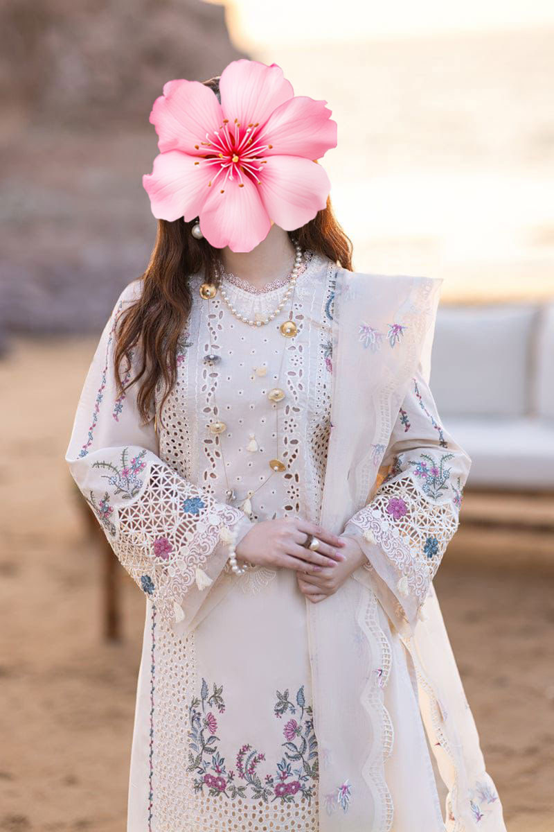 3pc Unstitched Chicken Kari Heavy Embroidered Lawn Suit