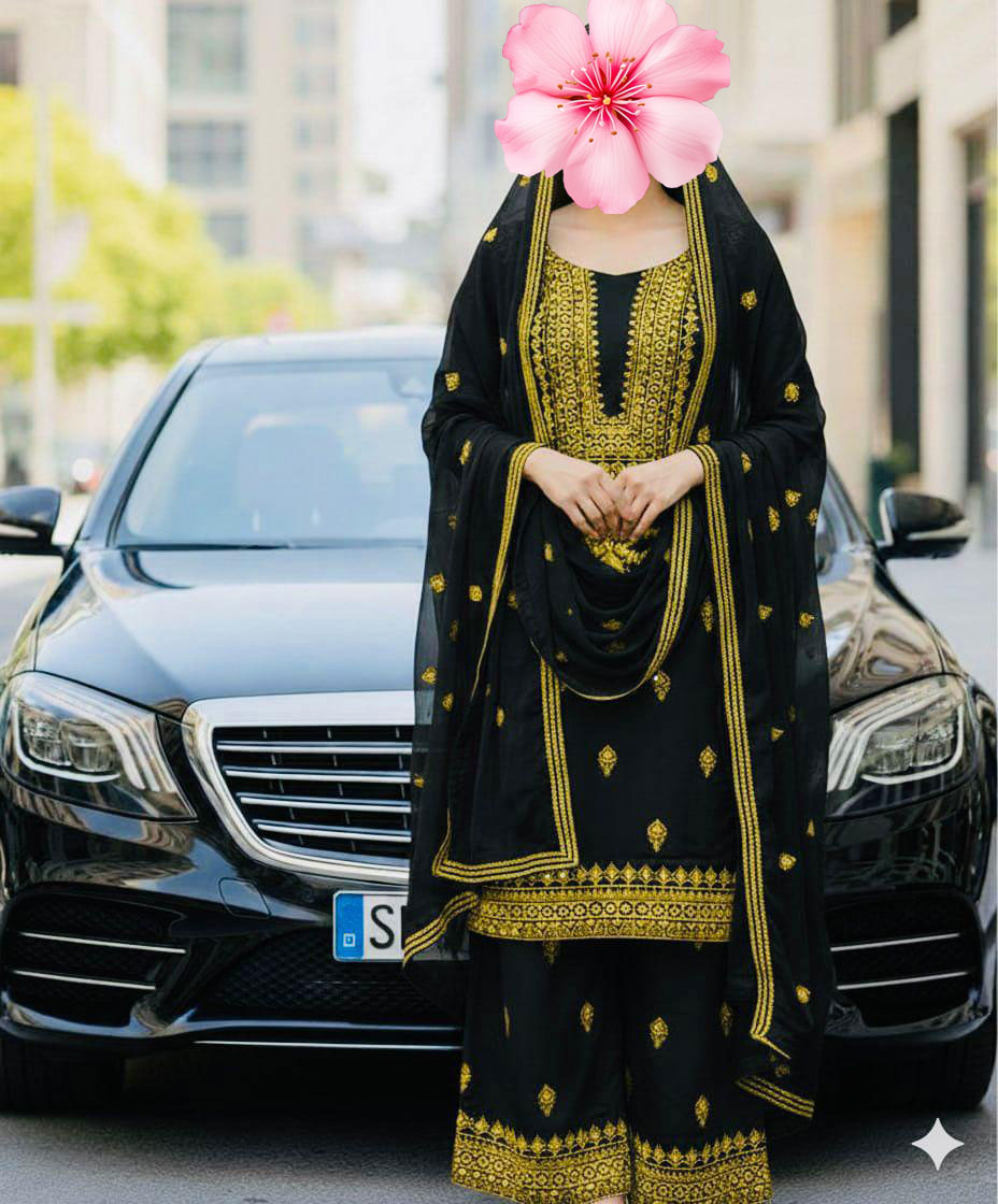 3pc Unstitch Embroidered Cotton suit
