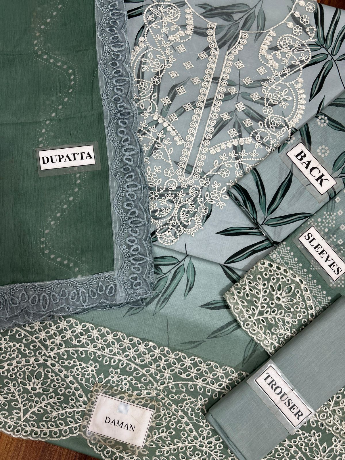 3pc Unstitched Fully Heavy Embroidered Suit
