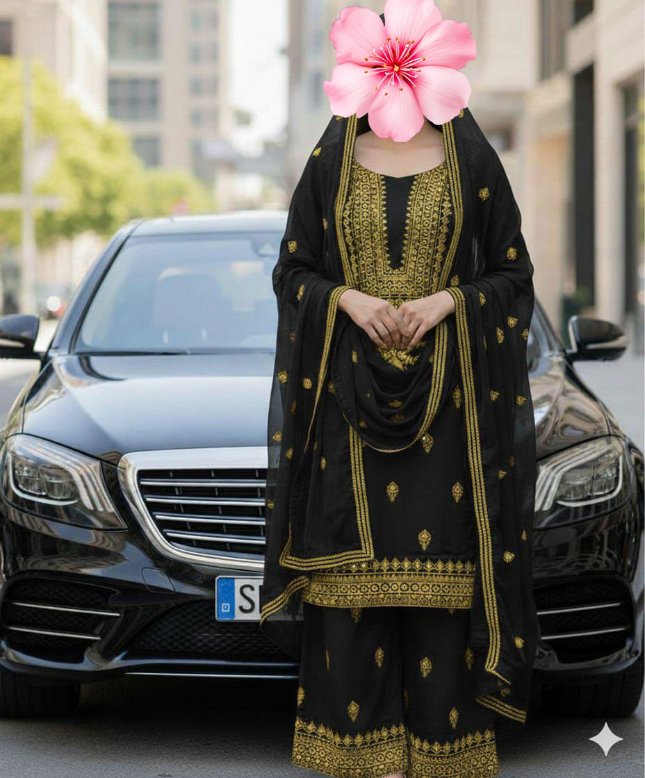 3pc Unstitch Embroidered Cotton suit