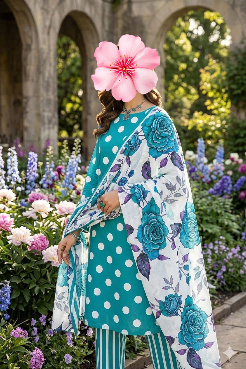 3pc Unstitched Premium Printed Lawn Suit