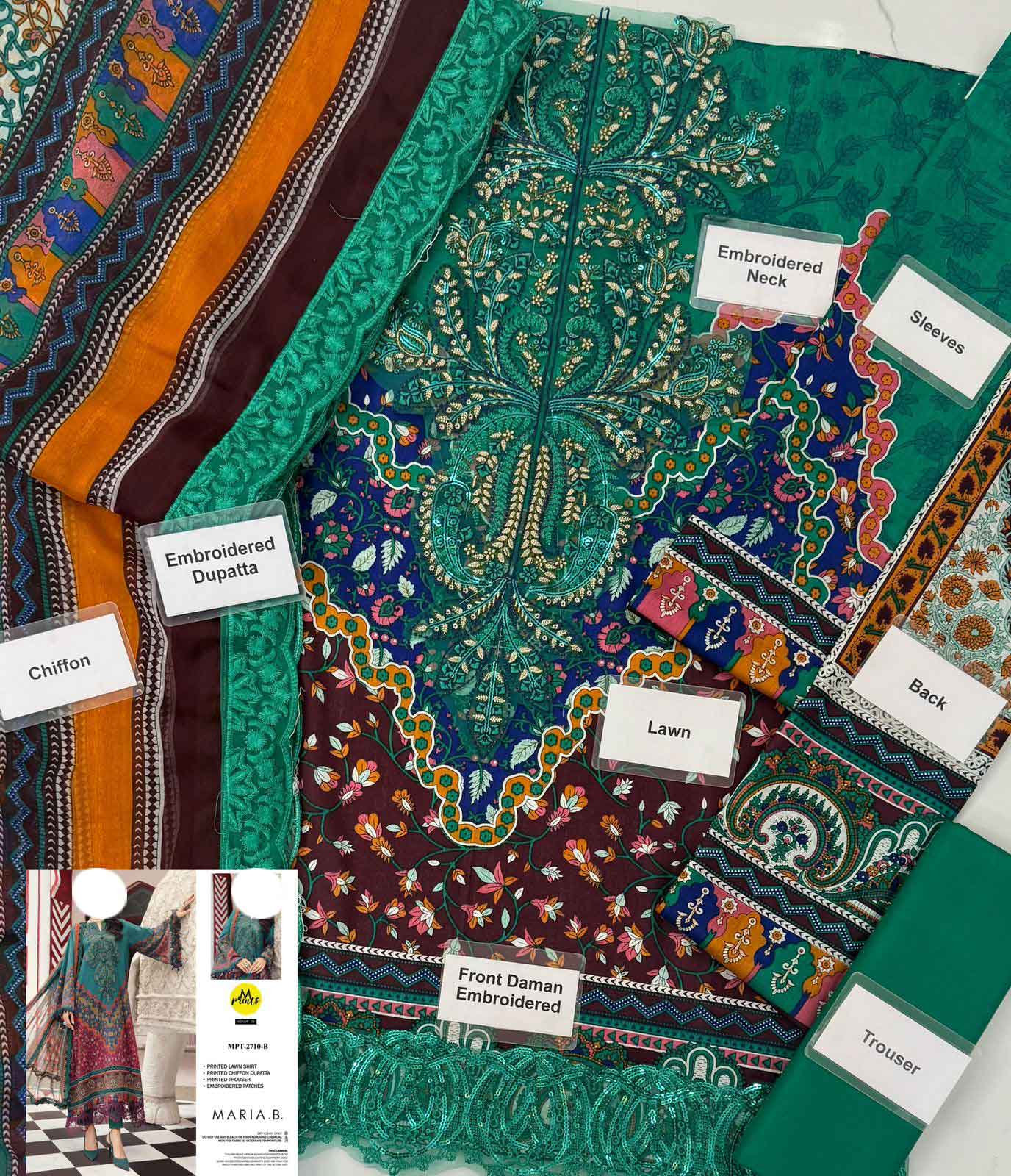 3pc Unstitched Heavy Embroidered Suit