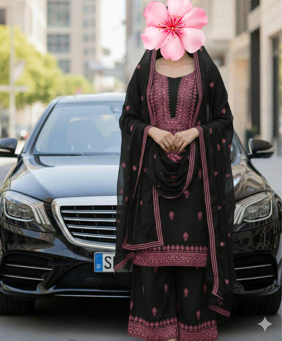 3pc Unstitch Embroidered Cotton suit