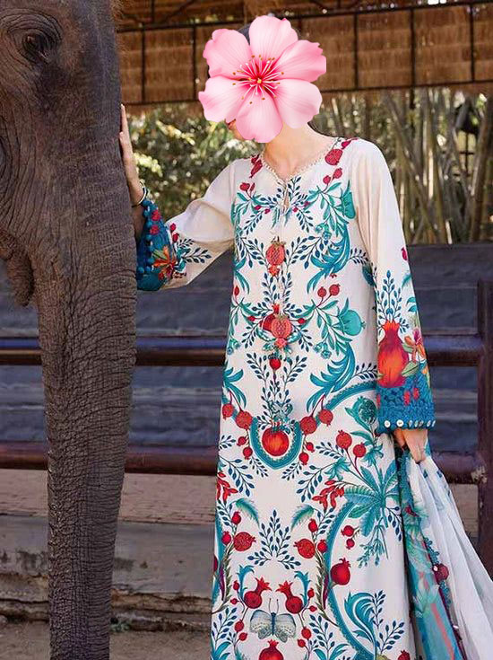 3pc Unstitched Heavy Embroidered Lawn Suit