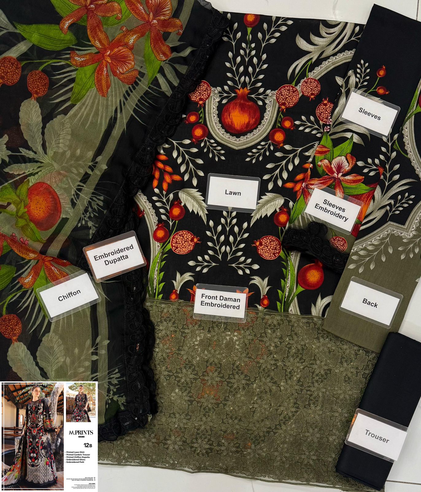 3pc Unstitched Heavy Embroidered Lawn Suit