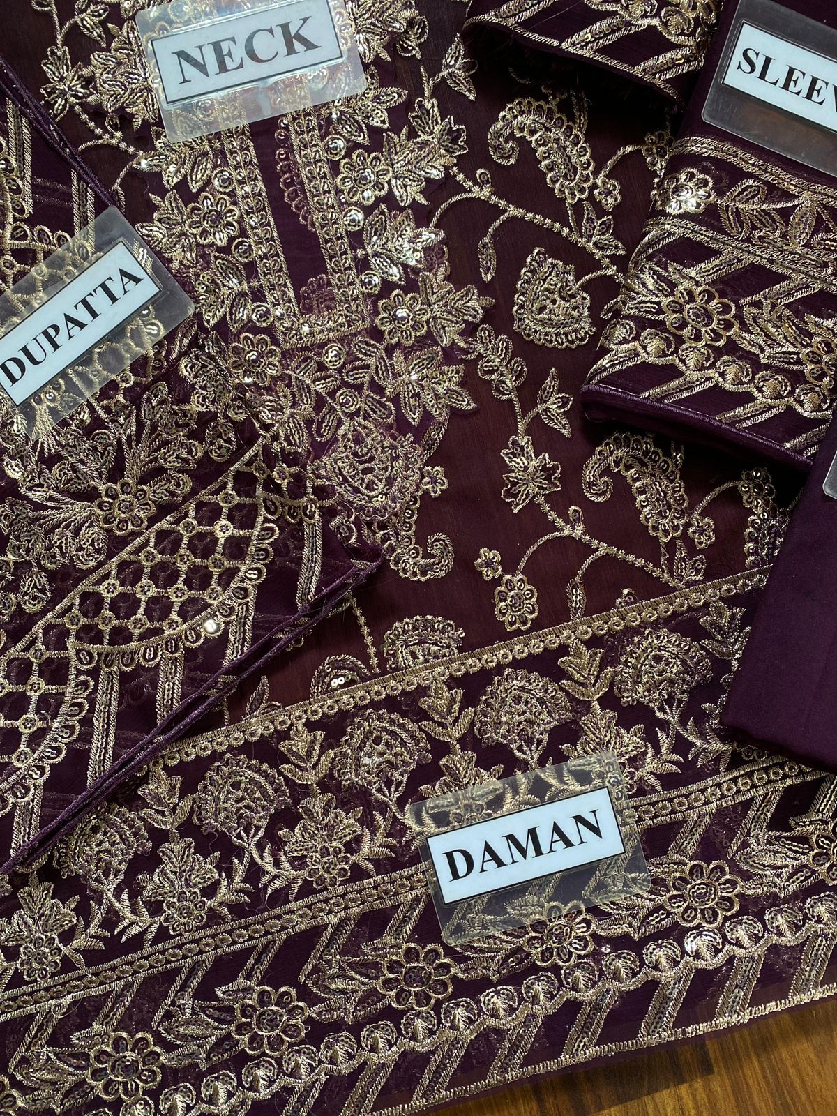 3pc Unstitched Embroidered Suit