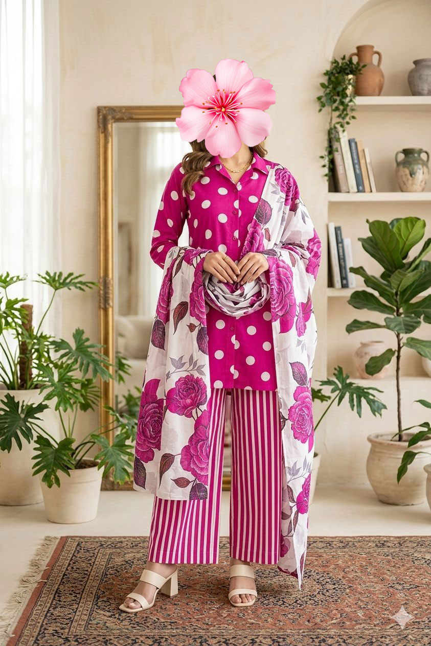 3pc Unstitched Premium Printed Lawn Suit