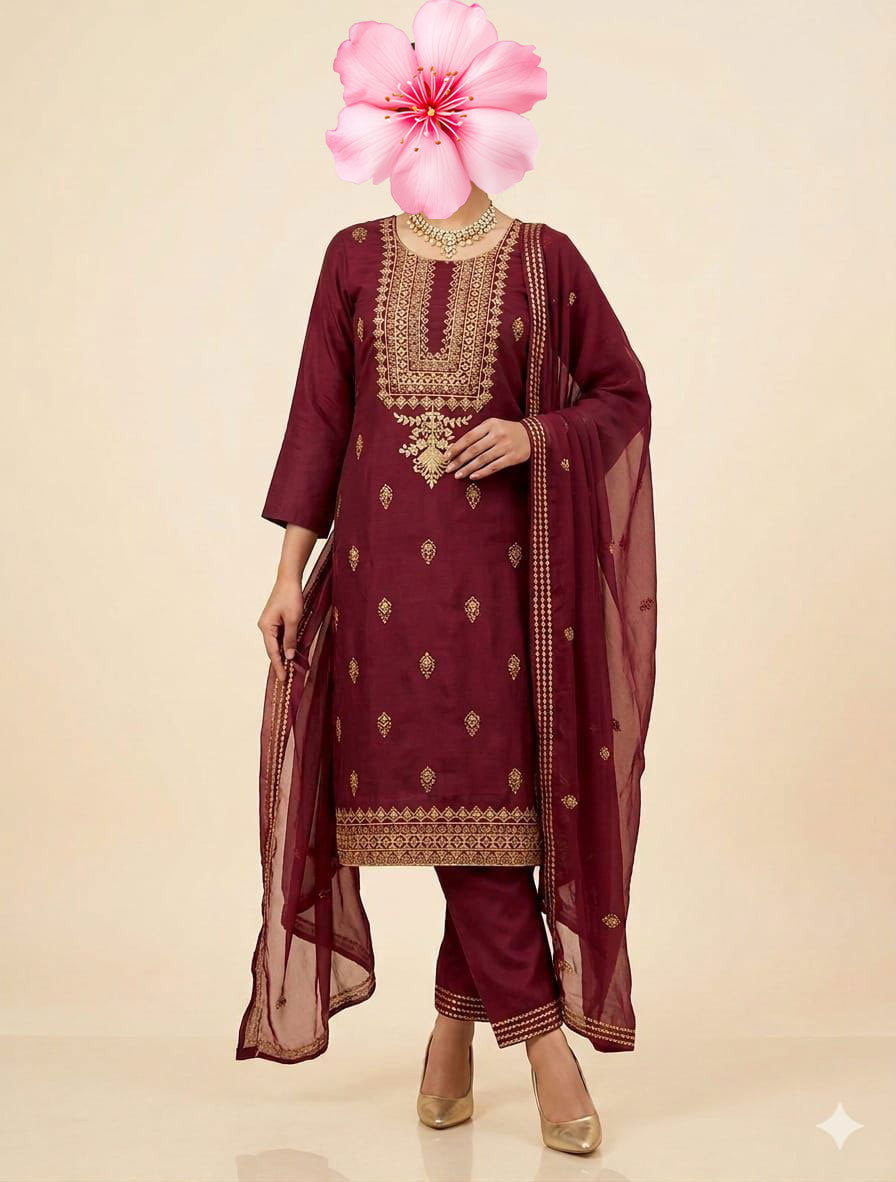 3pc Unstitch Embroidered Cotton Lawn Suit