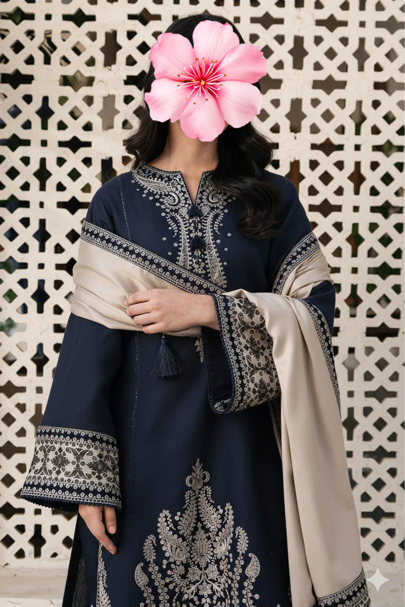 3pc Unstitch Heavy Embroidered Lawn Suit